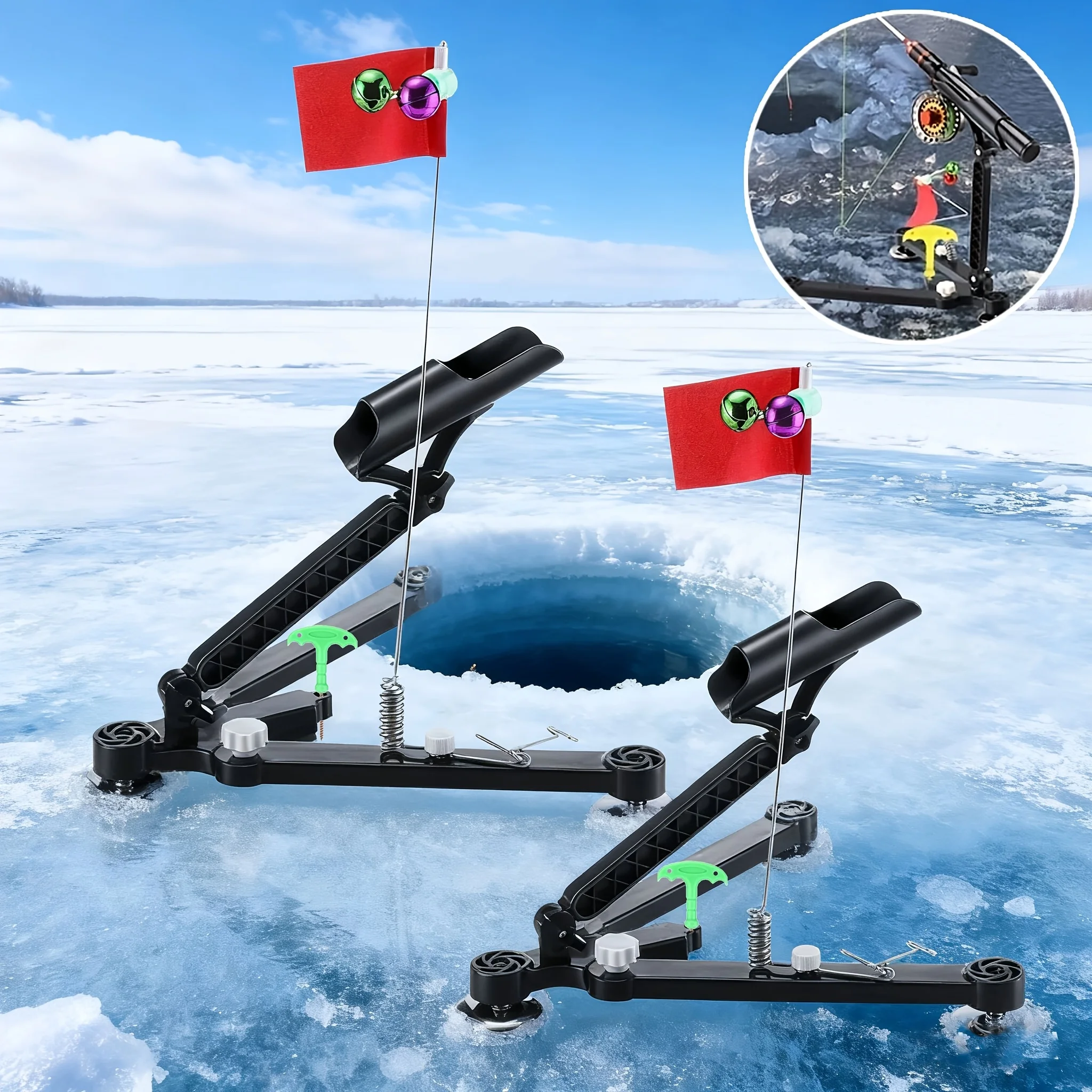 مجموعة واحدة من حاملات صنارات  - مراجعة Ice Fishing Tip Up وسعره
